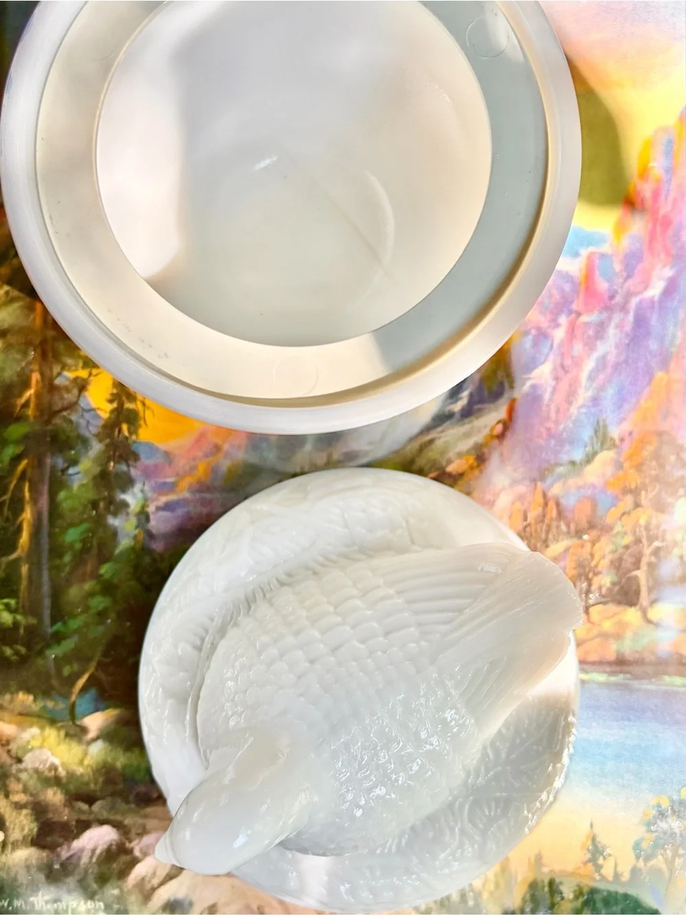 Avon Milk Glass Nesting Bird